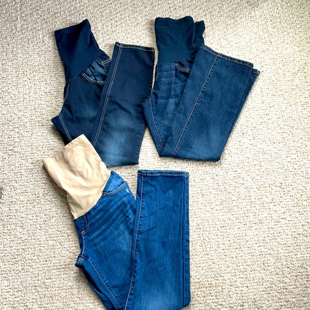 Lot of Medium indigo blue maternity jeans